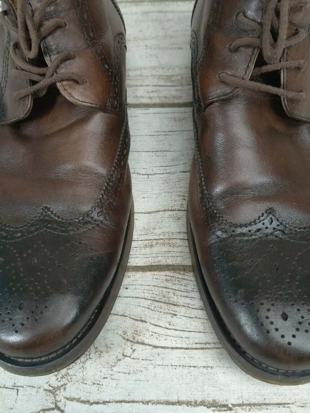 Billionaire Italian Couture Dark Brown Leather Wingtip Brogue Ankle Boots EU 40